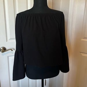 Gianni Bini  off the shoulder black top long sleeve polyester